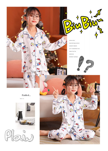 Pijama Hello Kitty Para Niños Con Estampado De Dibujos Anima
