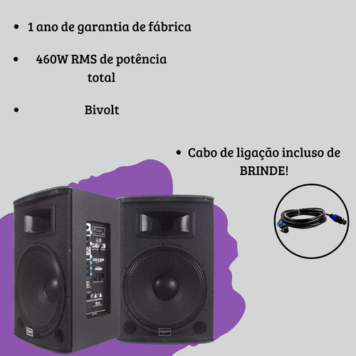 Kit Som Ativa Passiva Saga 15 Mesa 16 Canais 256 Fx Dsp