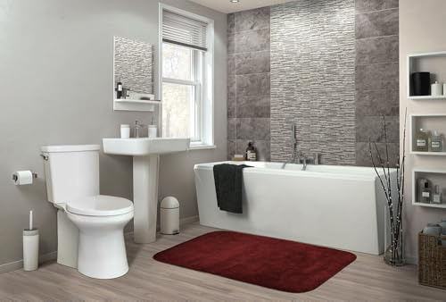Alfombra De Baño Lavable 76 X 127 Cm Color Rojo