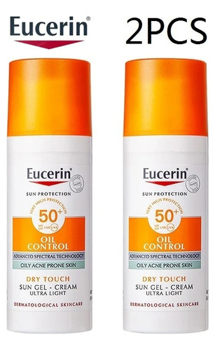 Protector Solar Facial Eucerin Oil Control, 2 Unidades, 50 M