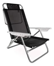 Comprar Reposera sillón Mor Summer playa camping 6 posiciones aluminio color Negro