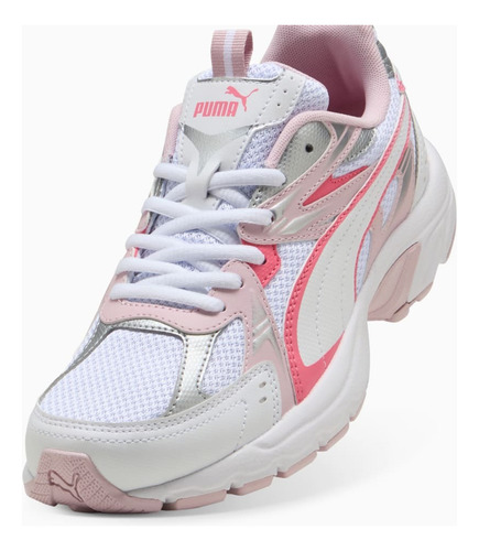 Tenis Puma Milenio Tech Retro Deportivo Blanco Con Rosa Para Mujer