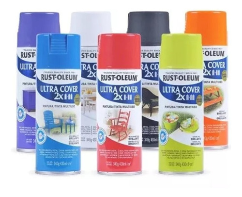 Pintura en aerosol aerosol Rust-Oleum Ultra Cover color azul spa brillante