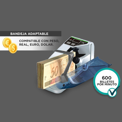Imagen 8 de 9 de Máquina De Contar Billetes Portátil Contadora Billetes Mano