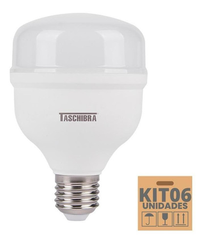 Kit 6 Pçs Lâmpada Alta Potência Led Tkl110 20w E27 Taschibra Cor da luz 3000K - Amarelo Quente 110V/220V