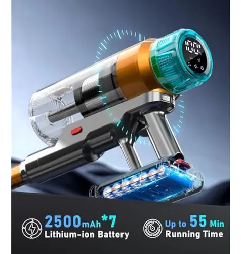 Aspiradora Inalámbrica De 600 W, 55 Kpa, Hasta 55 Minutos,