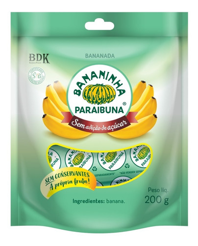 Bananinha Paraibuna Deliciosamente Natural  Zero Açúcar 200g