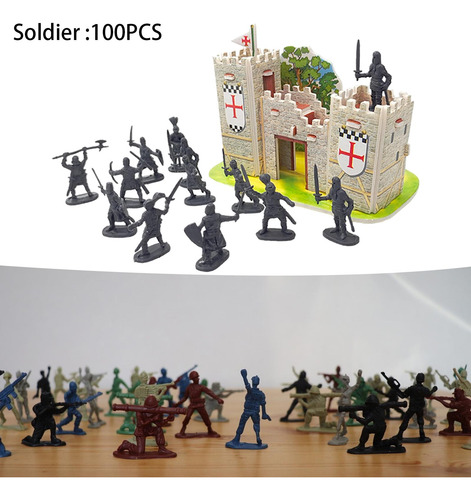Figura De Acción De Caballero De Castillo Medieval A Gris