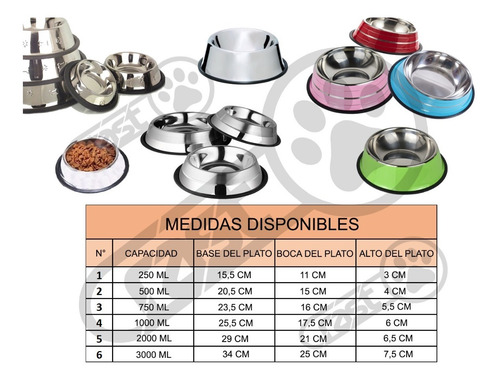 Comedero Perros Acero Inoxidable Antivuelco 34 Cm Xgrande