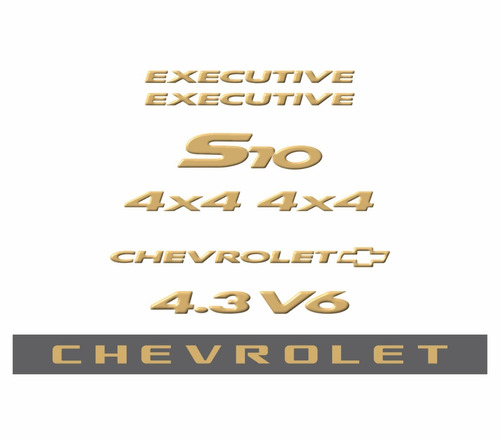 Kit Adesivo Emblema Chevrolet S10 Executive 4.3v6 2008 73