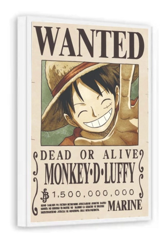 Quadro Decorativo Grande Sala One Piece Procurados Luffy 