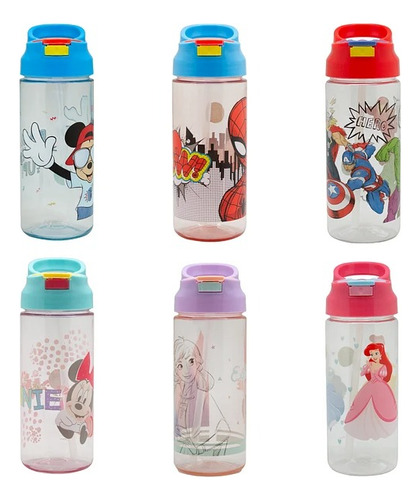 Botella Switch 400ml Bombilla Licencias Marvel - Disney