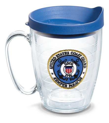 Vaso Aislante Logotipo Guardacosta Emblema Tapa 473 Ml