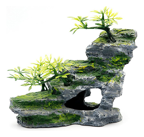 Decoracion Acuatica Realista Con Cueva De Roca
