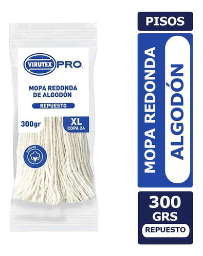 Mopa Redonda De Algodón 300gr Xl Virutex