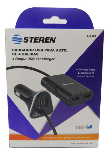 Cargador Usb Para Auto 4 Salidas Steren Eli-865 Uber / Didi