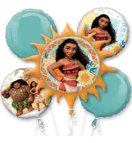 Set, De Globos, Moana, 5 Globos, Bouquet, Para Arreglo