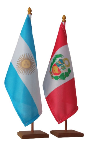 2 Banderas 1 Argentina Mas 1 Peru Para Escritorio Oficina