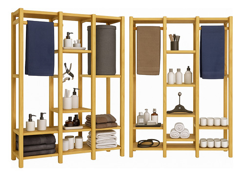 Kit Estante Livros Multiuso Resistente Madeira Pinus