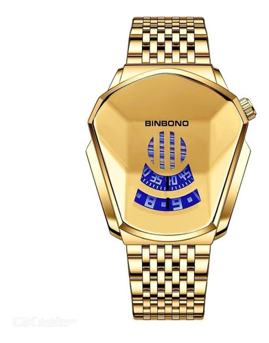 Reloj Binbond Dorado Entero Estilo Diamante Elegante 