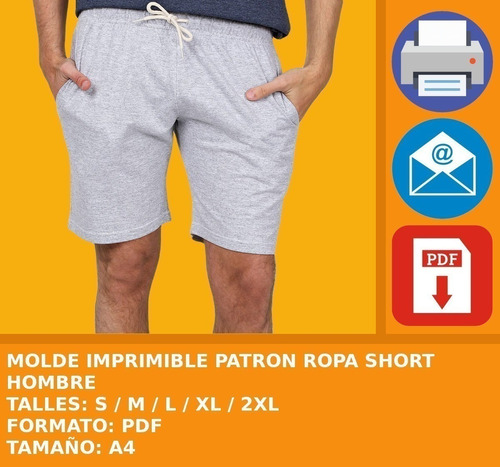 Molde Imprimible Patron Ropa Short Hombre Promo 2x1