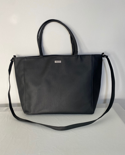 Bolso Cartera Tote Bag Cierre Y Dos Tiras Eco Cuero Mujer