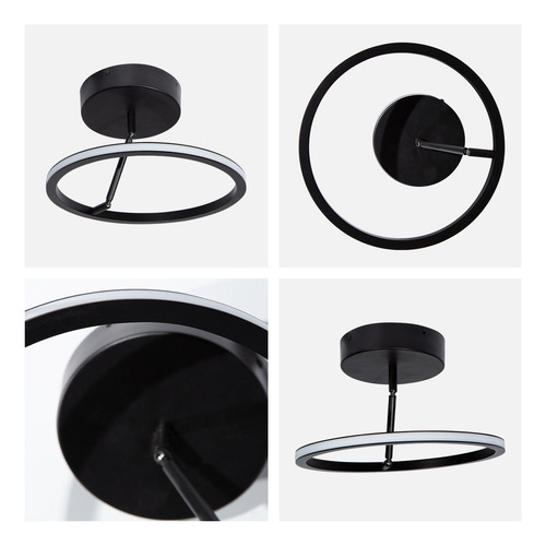 Lámpara De Techo Led De Techo Designers 24069-2 Estructura Color Negro Y Luz Neutra