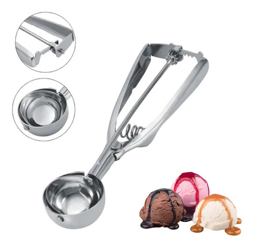 Colher De Sorvete Com Raspador Em Inox Para Sorveteria