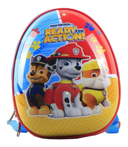 Paw Patrol - Mochila Dura - Redonda - Escolar - Intek Color Azul