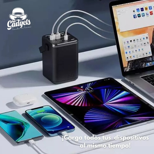 Mr. Gadgets Power Bank 60,000 Mah Bateria Portatil Compacta Carga Rapida Usb-c Compatible Con Laptops, Display Lcd, Usb-a, Linterna Integrada, Color Azul