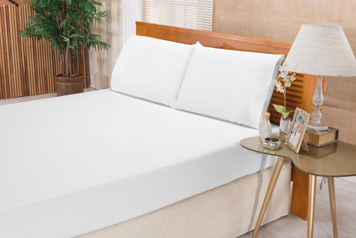 Jogo De Cama Casal King 3 Peças Elegance 180 Fios Branco