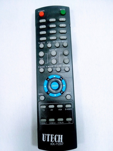 Imagen 2 de 2 de Control Remoto Para Tv Utech Lcd Led Convencional Con Pilas