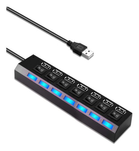 Divisor De Puerto Usb Multiusos, Concentrador De 7 Puer...