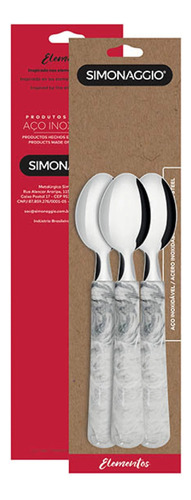 Set X 3 Cucharas De Postre Chica Elementos Simonaggio Marmol