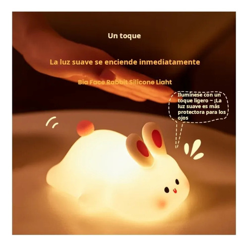 Lámpara De Noche Big Face Rabbit Con Sensor Táctil
