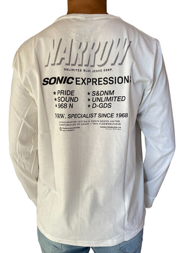 Remera Sonic Expressions Long Sleeve Tshirt Narrow Off White