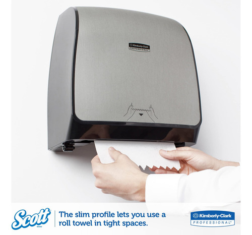 Scott Control Slimroll - Toallas De Papel (12388) Con Bolsillos De Absorción De Secado Rápido, Color Blanco, 6 Rollos/funda, 580 Pies/rollo