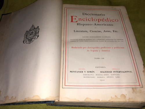 Diccionario Enciclopédico Hispano Americano Tomo Xx