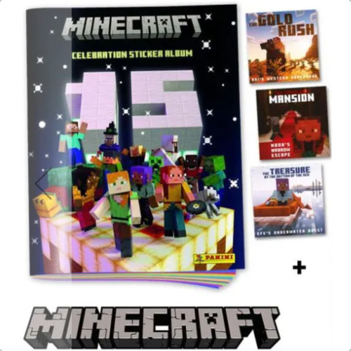 Kit 100 Figurinhas Do Álbum Minecraft 2024 (20 Envelopes)