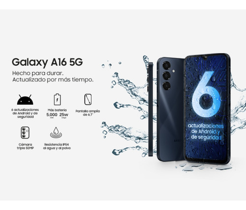 Samsung Galaxy A16 128gb 6gb Ram Con Cargador 25w Original Negro