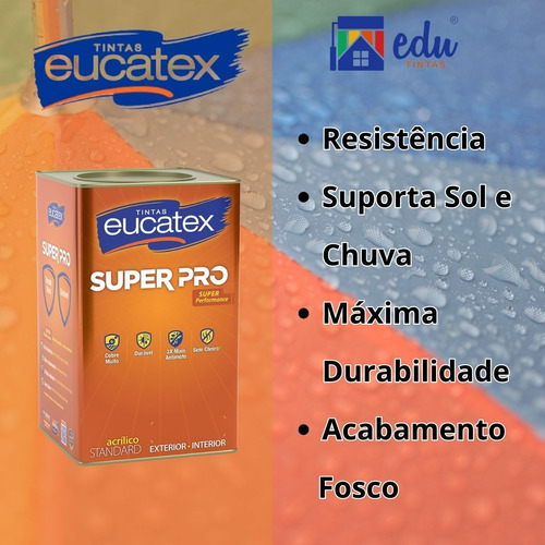 Tinta Super Pro 3 X Mais Antimofo Fosco Acrílico Cores 1 8 L