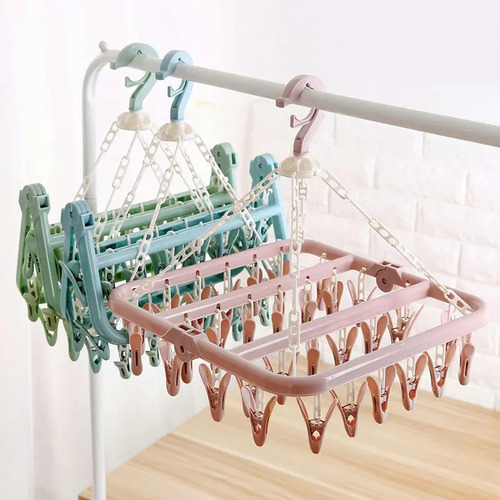 Pack 10 Tendederos Colgador De Ropa 32 Clips