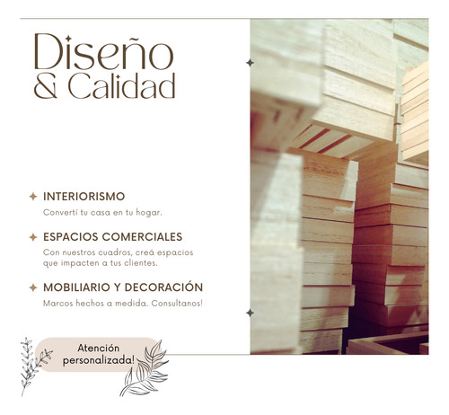 Cuadro Madera Marupá 50x70 Calidad Premium El Mejor Precio! Fino Y Elegante Natural