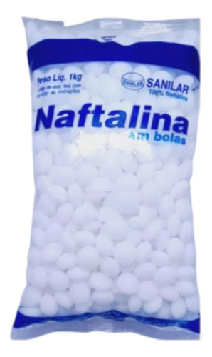 Naftalina Sanilar Em Bolas 1 Kg Pura Mata Insetos Boa Saude