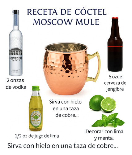 X2 Vasos Mugs Cobre Moscow Mule Coctel 500ml Tragos Mojitos