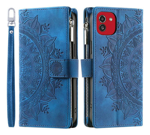A Funda De Piel Tipo Cartera Con Estampado De Bandolera