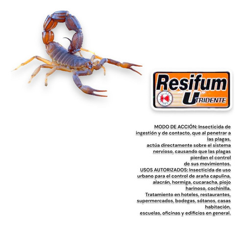 Resifum U Cipermetrina 4.50% + Diclorvos 20% 1 L 2 Piezas