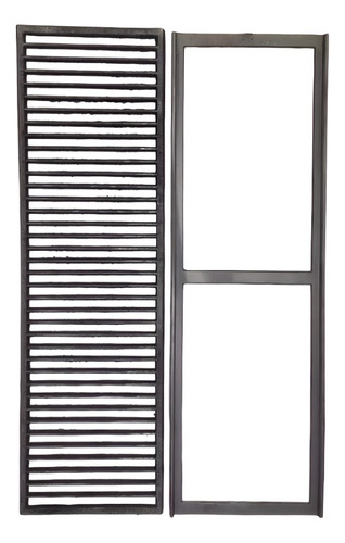 Grelha Linear Simples 35x100x1 De Ferro Fundido Com Caixilho