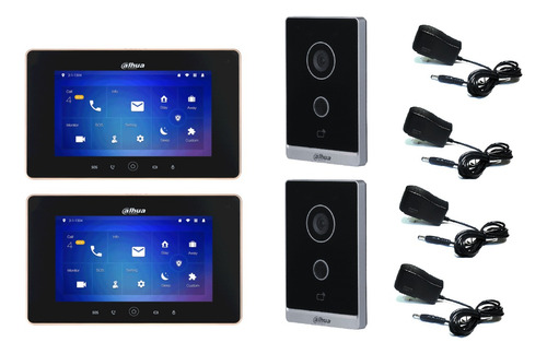 Kit  2 Videoportero Dahua Monitor Ip Touch 7 Pugadas Wifi 