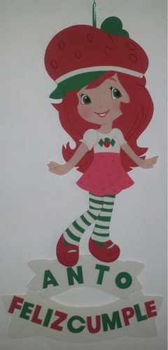 Cartel Cumpleaños - Frutillitas/amigas - Goma Eva 50 X 33 Cm